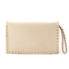 Valentino Rock Studs Clutch Bag leather Ivory Handbag Garavani NEW