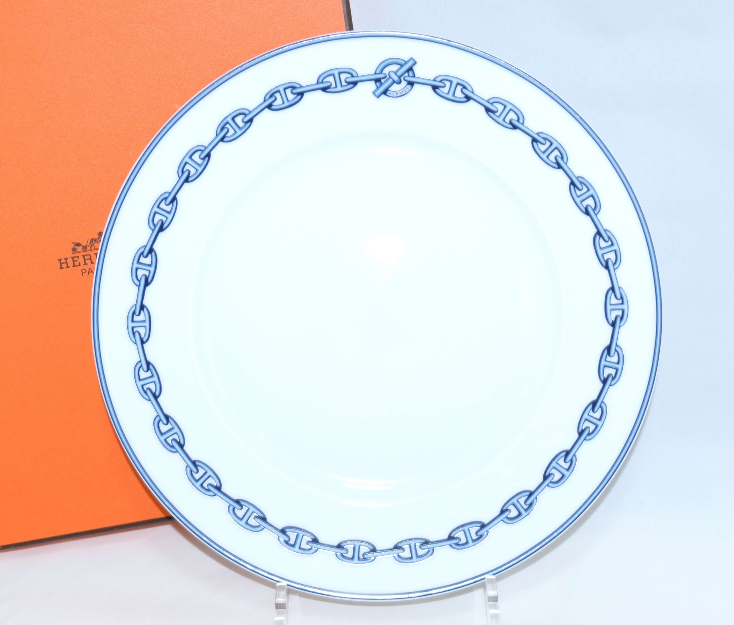 VINTAGE HERMES PARIS CHAIN D'ANCRE TRINKET TRAY WITH BOX