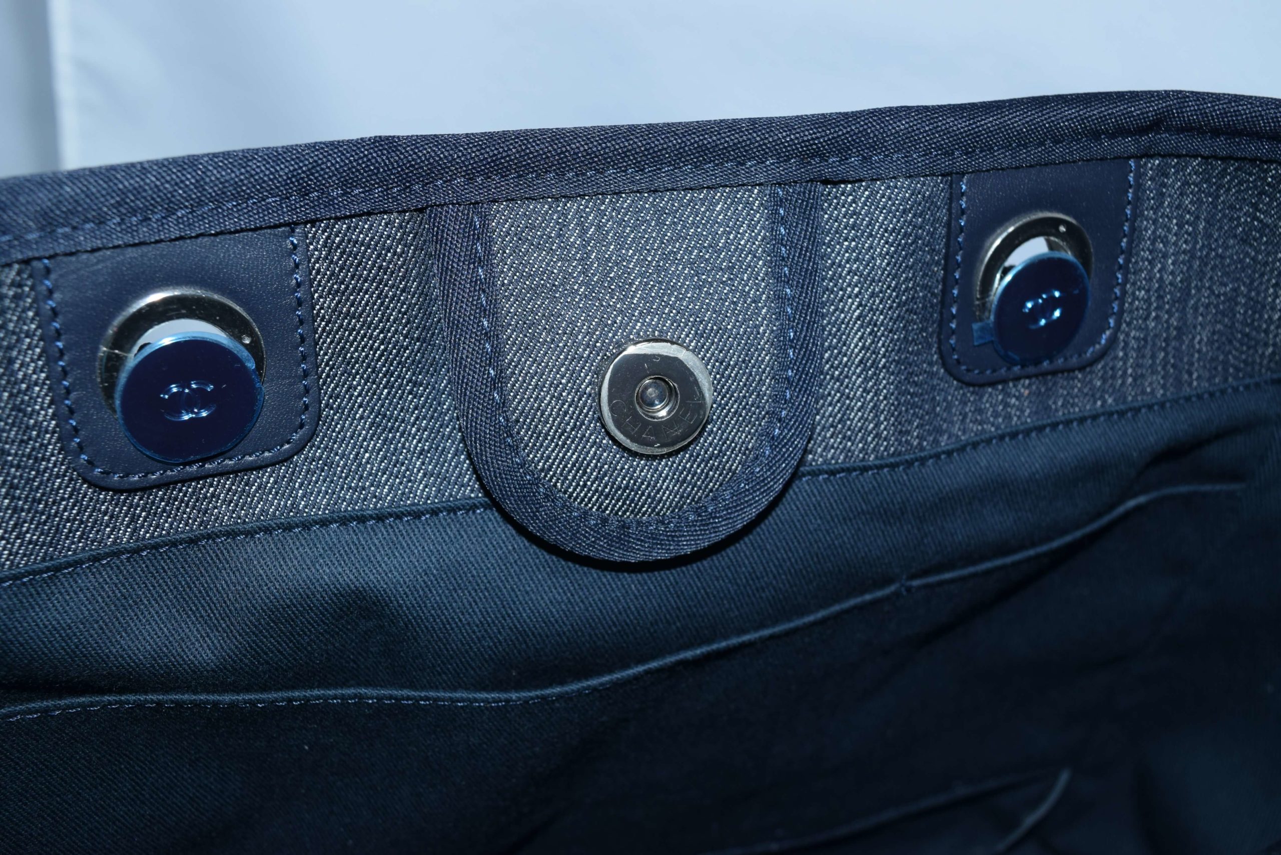 Chanel Deauville Shoulder Bag Denim blue chain Handbag NEW – art Japan  Export