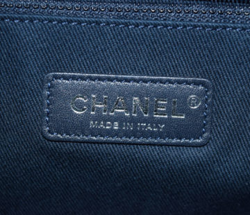 Chanel Deauville Shoulder Bag Denim Blue Chain Handbag New