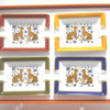 Hermes Set of 4 Mini Ashtray Cheetah with Box change tray small Porcelain