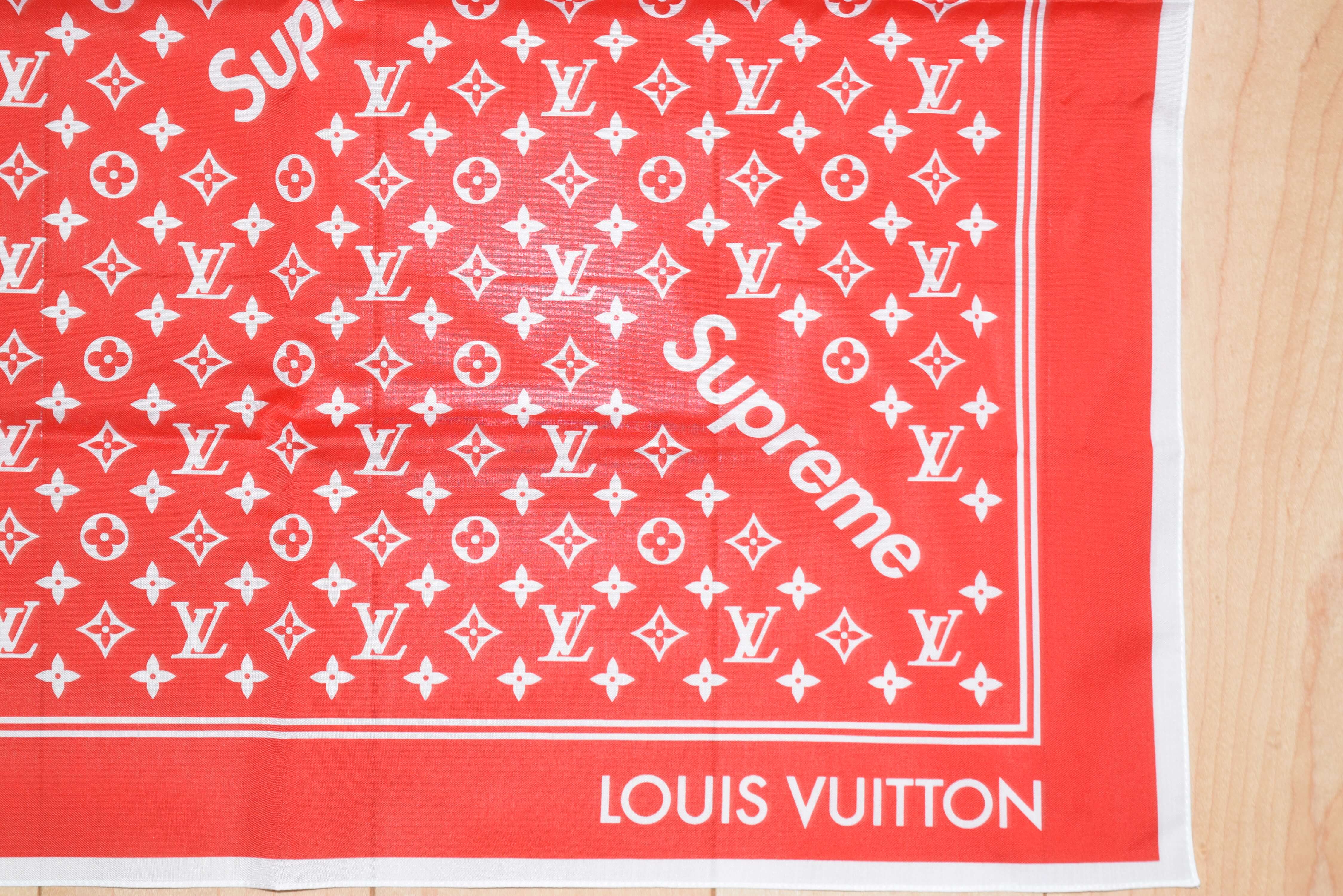 Supreme Louis Vuitton Monogram Bandana Red mini scarf with Box NEW RA56 – art Japan Export