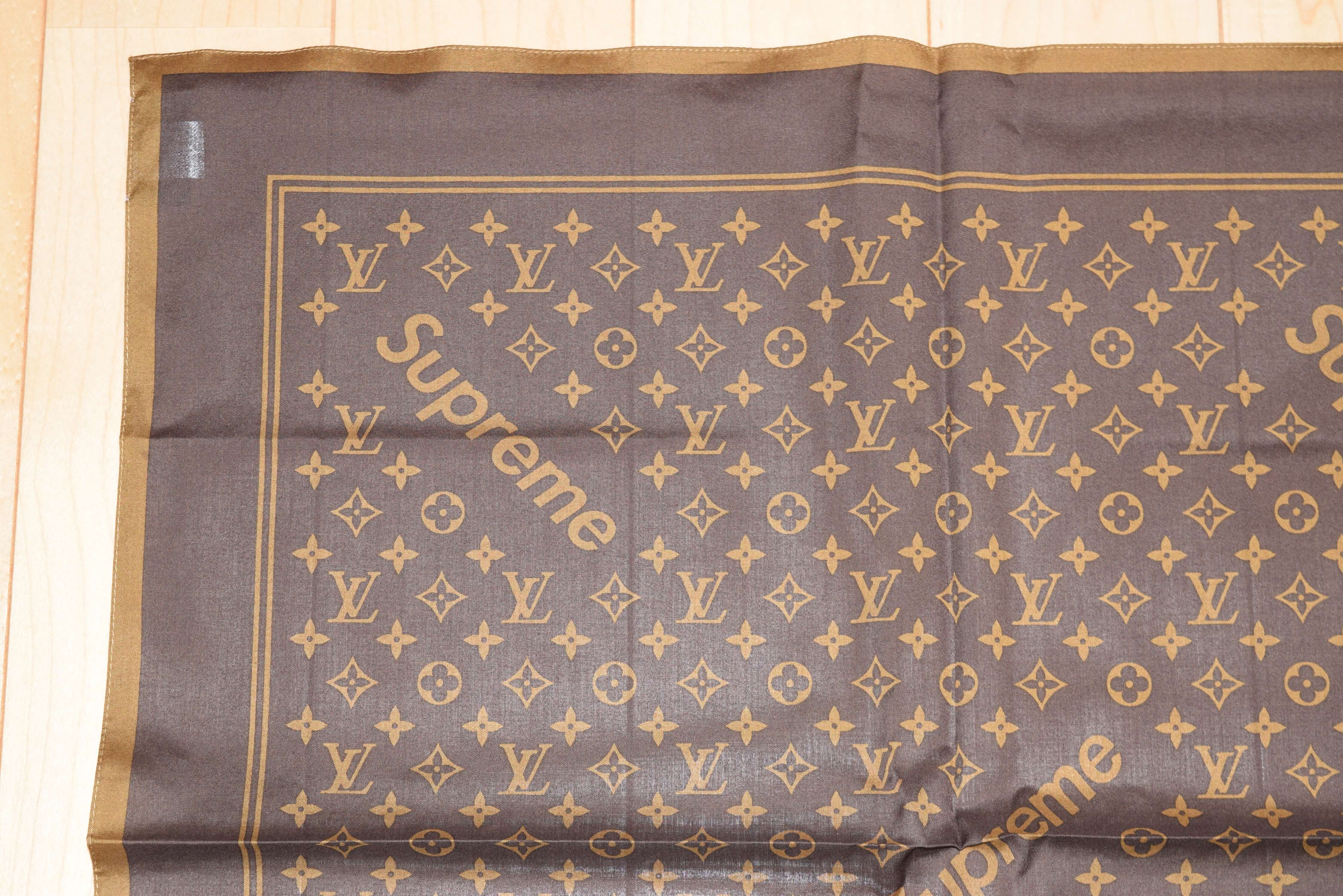 Supreme Louis Vuitton Monogram Bandana Brown 55 cm mini scarf NEW – art Japan Export