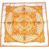 Hermes Scarf Monnaies Et Symboles Des Parisii 90 cm Silk Orange RAK