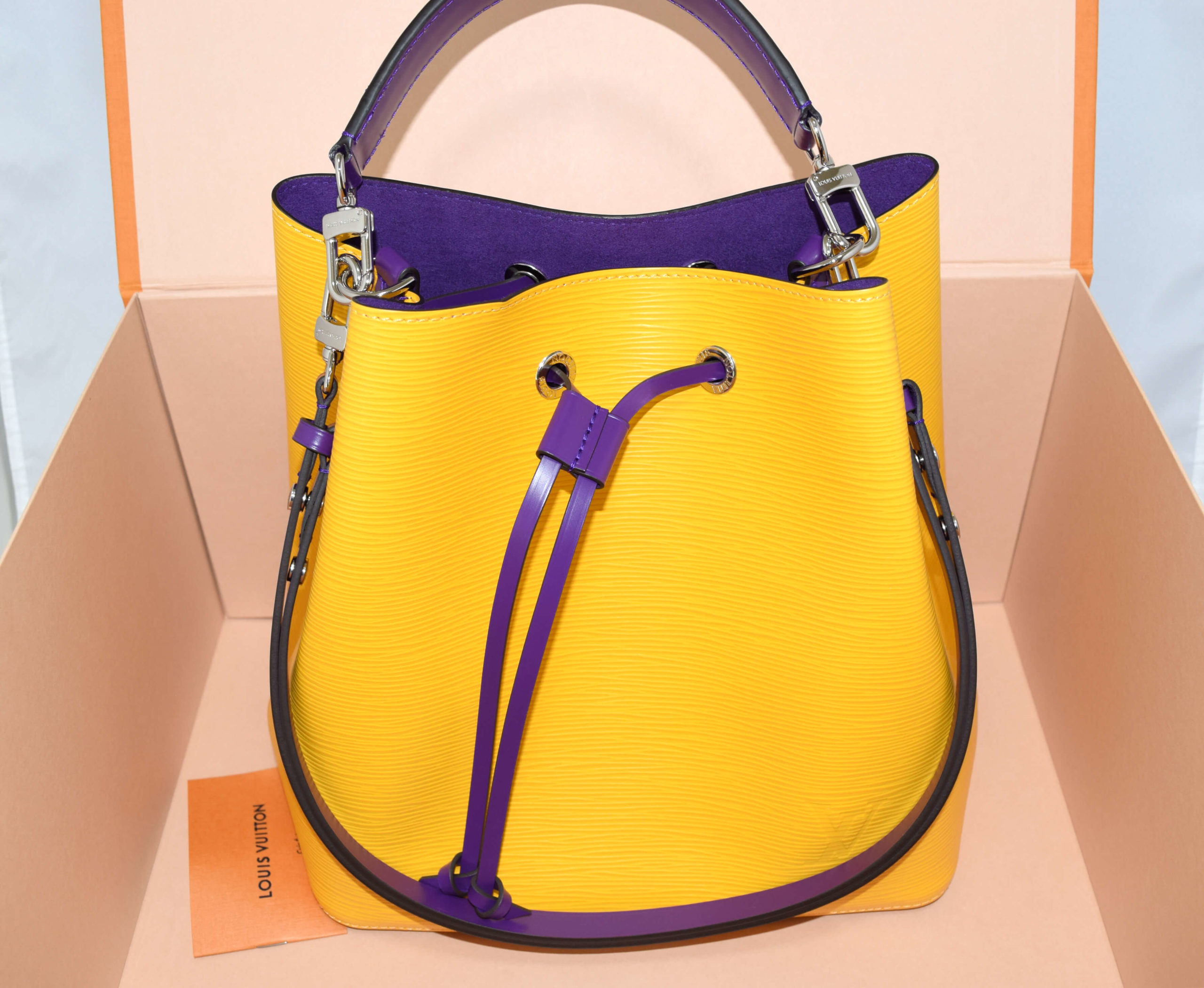 Yellow Louis Vuitton Handbag with Purple Interior - Handbags & Purses -  Costume & Dressing Accessories