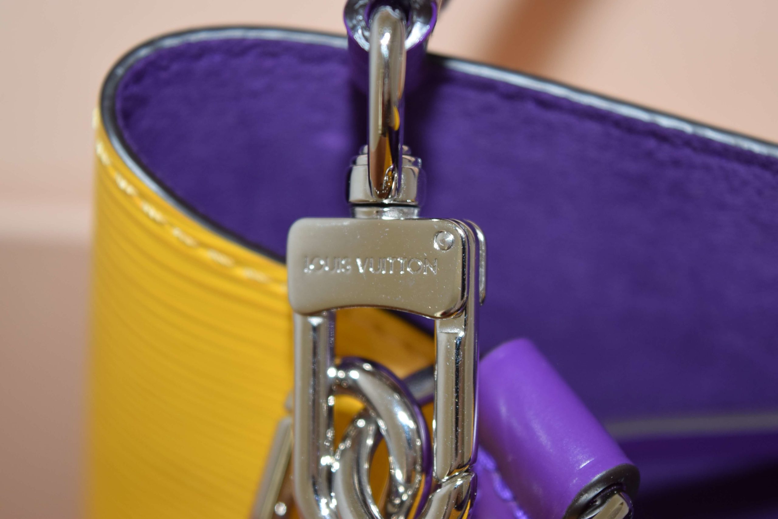 Louis Vuitton, Bags, Louis Vuitton Mustard Yellow Purple Neo Noe Epi  Leather Bag Purse Handbag