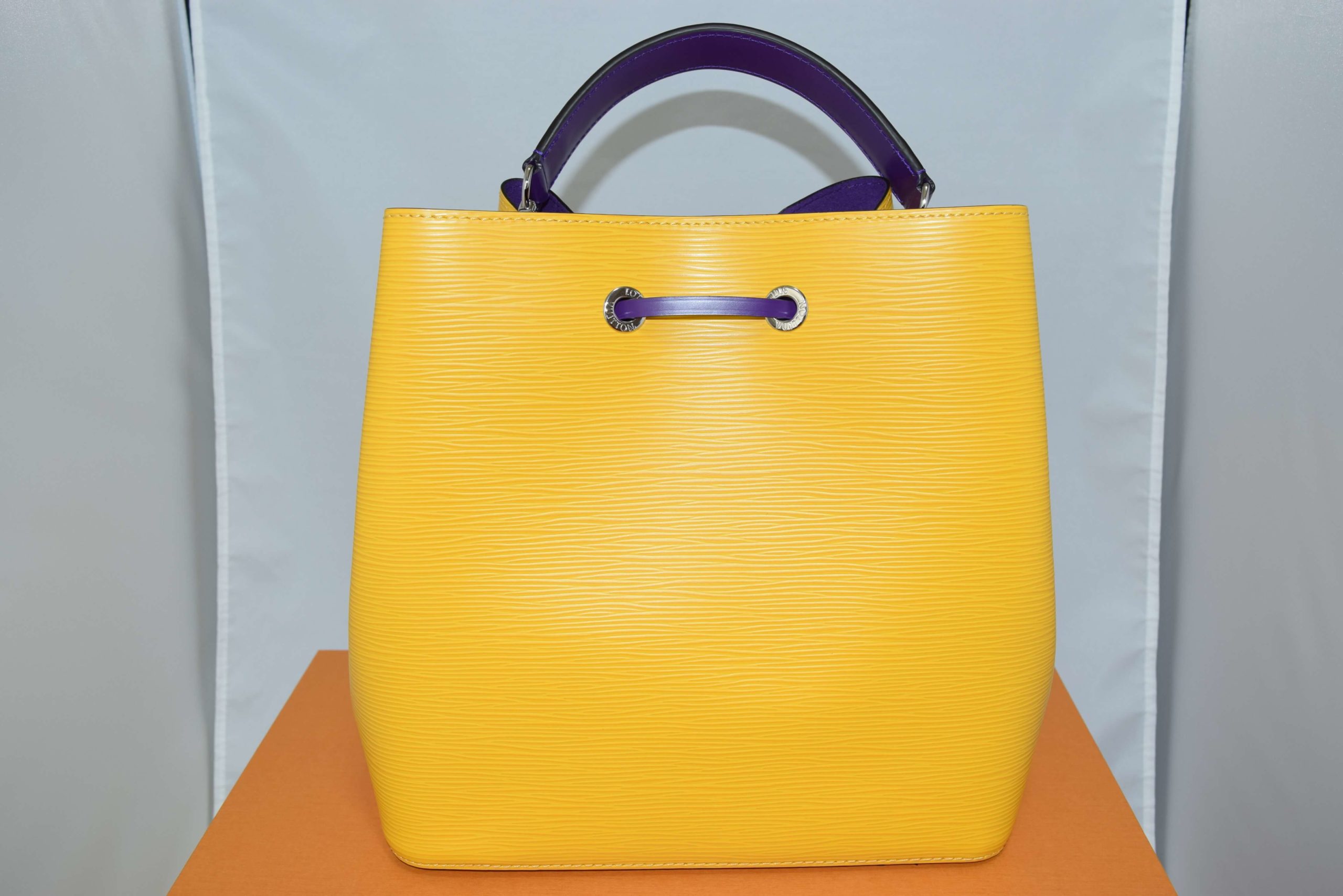 Louis Vuitton Neonoe Epi Leather Bag Yellow purple handbag – art