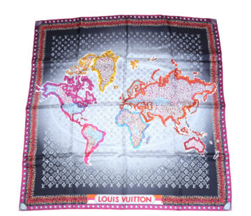 Louis Vuitton Monogram World Map Oversized Wool Scarf
