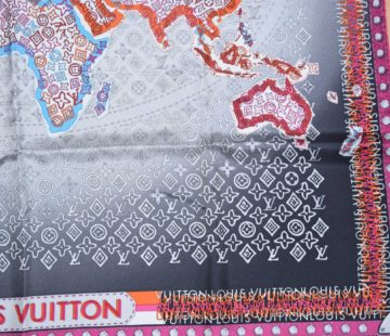 LOUIS VUITTON Beige Monogram World Map Oversized Wool Scarf - The