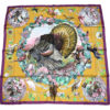 Hermes Scarf Faune Et Flore Du Texas Wildlife 90 cm Silk Yellow by Kermit Oliver