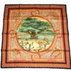 Hermes Scarf SOUS LE CEDRE Silk 90 cm Orange africa 35" RA24