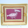 Hermes Change Tray Pelican Purple gold Porcelain Ashtray bird VIDE POCHE