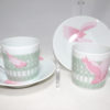Hermes Pivoines Espresso Cup and Saucer 2 set Pink flower coffee Demitasse