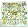 Hermes Scarf Bracelets de Lumiere Silk 90 cm Light Green Carre 35"