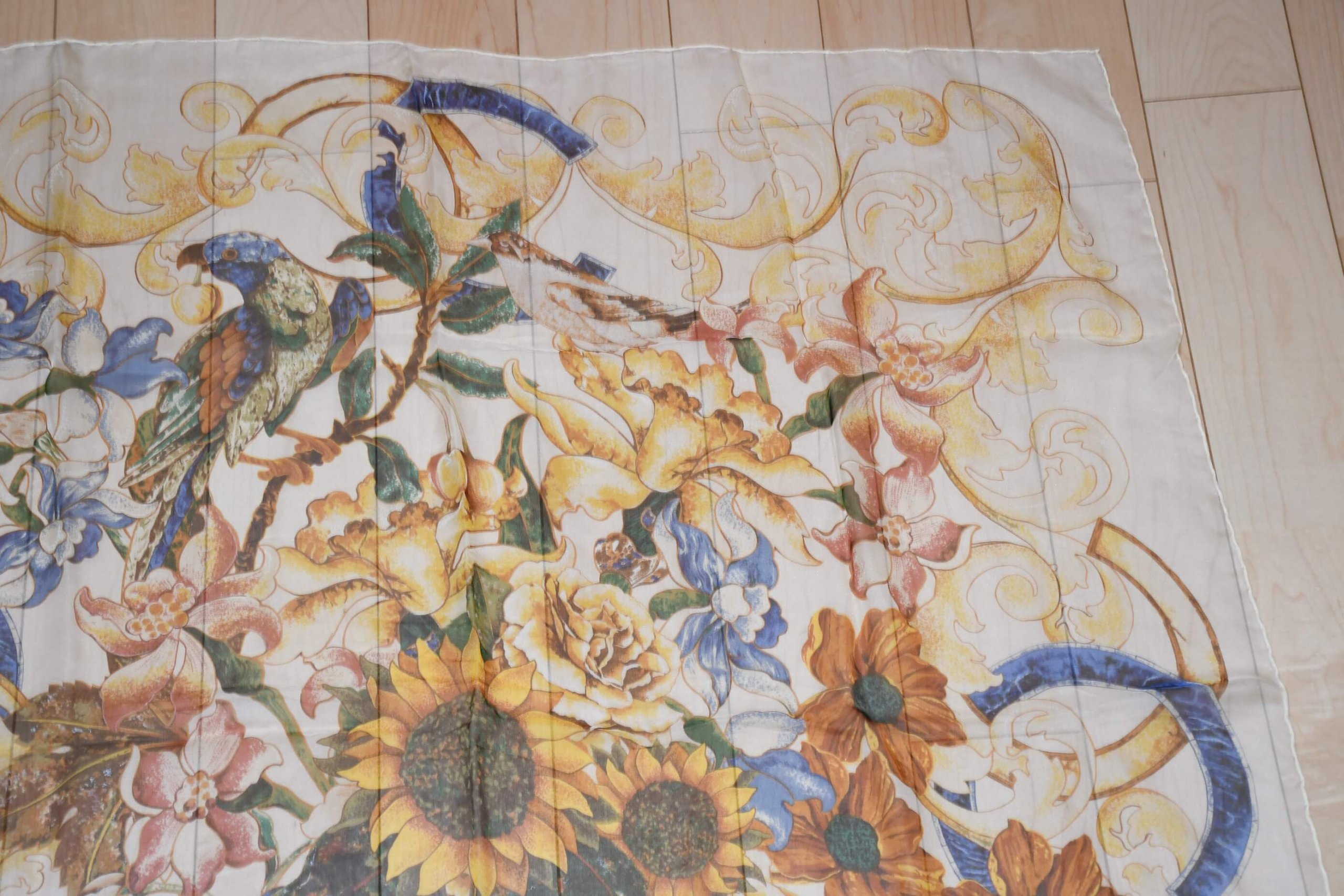 Chanel Sunflower Design Silk Scarf