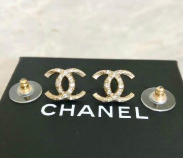 Chanel Earrings CC Logo light Gold Rhinestone A17K 733 – art