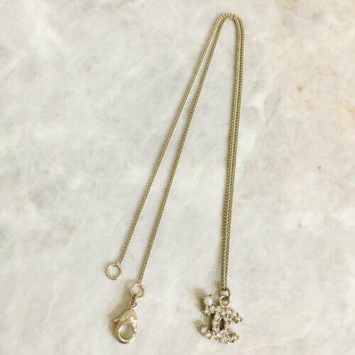 chanel heart pearl earrings 14k