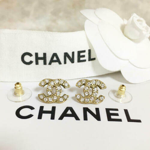 Chanel Earrings CC Logo Gold Rhinestone 04A 0852 – art Japan Export