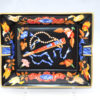 Hermes Change tray Black Japanese folding fan porcelain Ashtray vintage 831