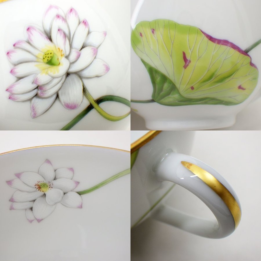 Hermes Nile Tea Cup and Saucer 2 set porcelain dinnerware coffee Nil lotus  074 – art Japan Export