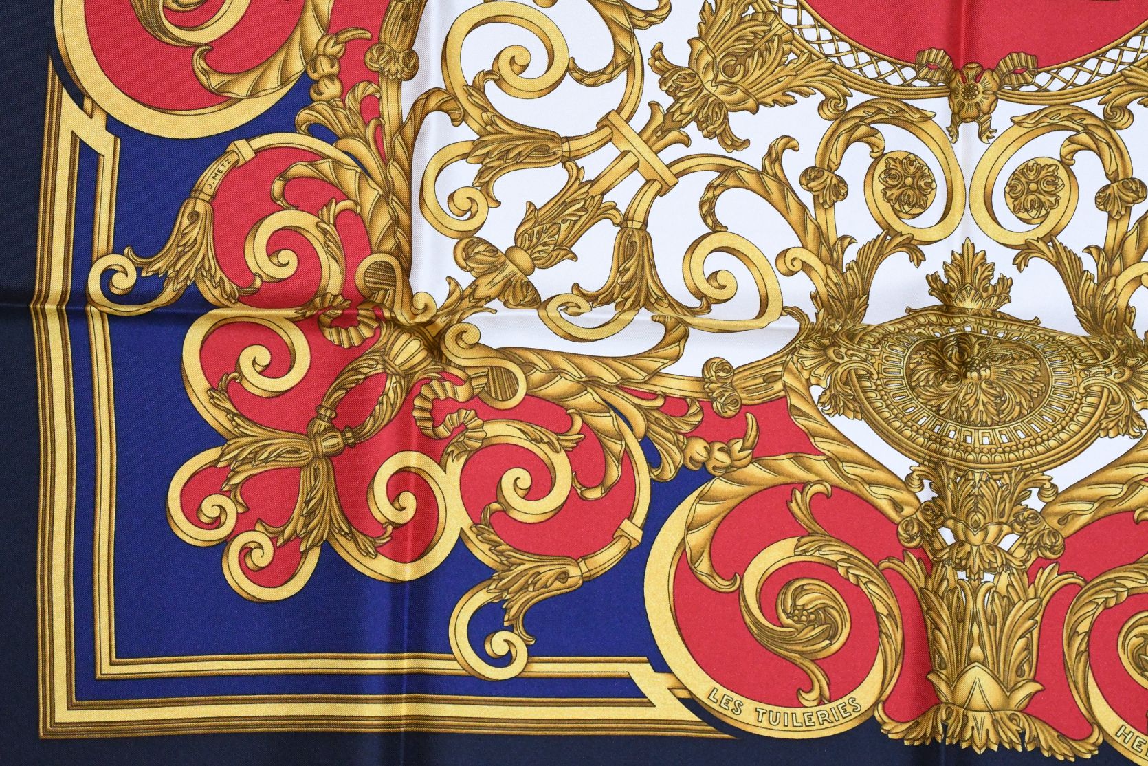 HERMES Scarf Carre90 Yellow LVDOVICVS MAGNVS PARIS Silk 100% Ships From  Japan !!
