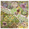 Hermes Scarf L'Ivresse de L'Infini by Zoe Pauwels Silk 90 cm green Carre 35"