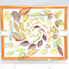 Hermes Tourbillon leaves Change tray orange porcelain Ashtray Vide Poche