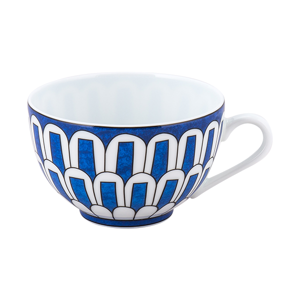 Hermes Bleus d'Ailleurs Tea Cup and Saucer 2 set blue porcelain 