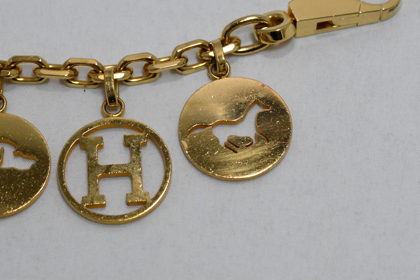 Hermes Breloque Olga Silver Charm Bag Amulette Palladium Berloque Cadena ME15