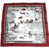 Hermes Scarf L'hiver 90 cm Silk wine red Carre winter 35"
