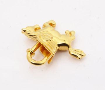 Authentic HERMES Pegasus Motif Cadena Lock Bag Charm Gold Brass #1090336 