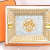 Hermes Mosaique au 24 Change tray Gold Ashtray porcelain plate NEW