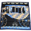 Hermes Scarf Balade Ecossaise 90 cm Silk black blue Carre horse carriage 35"