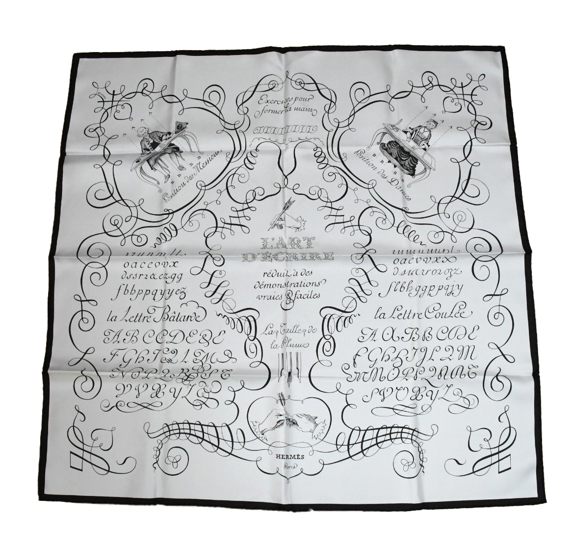 Hermes Scarf Les Jardins d'Armenie 90 cm Silk Light Blue Carre 35