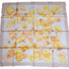Hermes Scarf Les Capucines Silk 90 cm yellow orange Carre lotus flower 35"