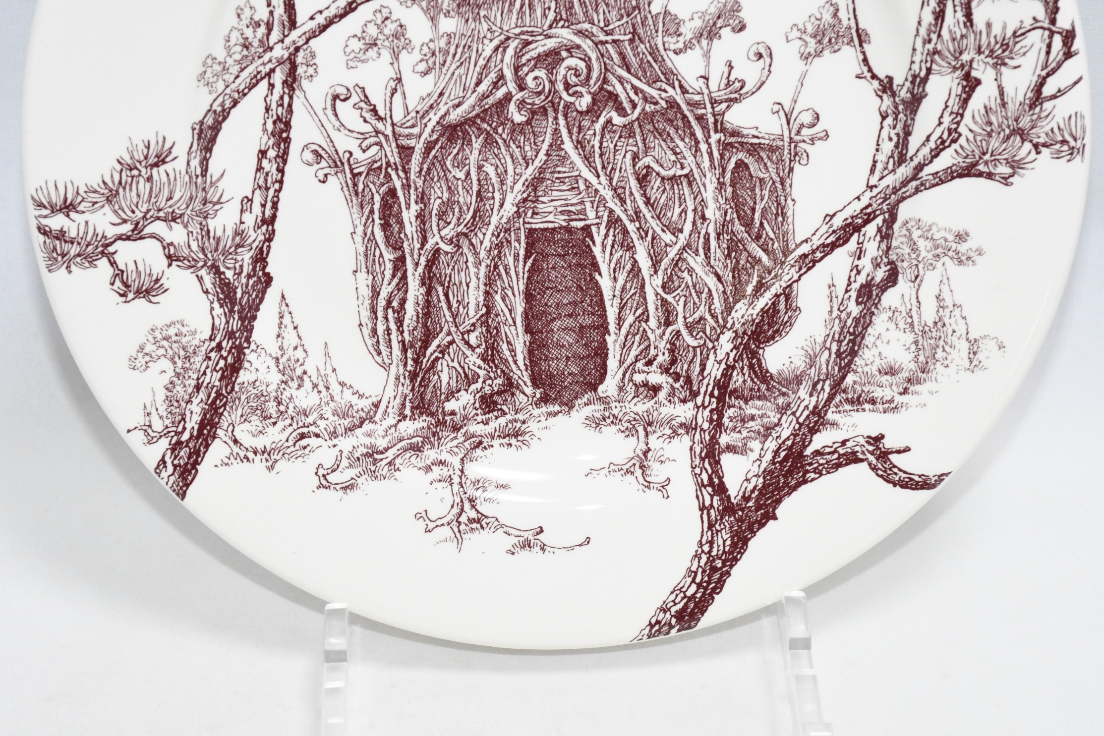 Hermes Les Maisons Enchantees Dessert Plate 22 cm tree porcelain