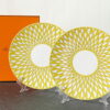 Hermes Soleil d'Hermes Set of 2 Dinner Plate 27 cm porcelain yellow tableware 10.8"