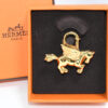 Hermes Cadena Gold Pegasus Horse Motif bag charm lock 051 MINT