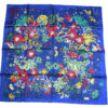 Hermes Scarf Cache Cache Fleuri 90 cm silk navy blue Carre flower 35"