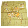 Hermes Scarf Le Pegase d'Hermes 90 cm silk yellow brown Pegasus Carre 35"