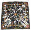 Hermes Scarf Kachina by Kermit Oliver 90 cm silk native black Carre 35" 034