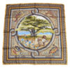 Hermes Scarf Sous le Cedre silk 90 cm yellow beige Carre Himalayas cedar 35"
