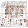 Hermes Scarf Grand Theatre Nouveau 90 cm silk pink lion tiger animal Carre 35″