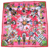 Hermes Scarf Kachina by Kermit Oliver 90 cm silk native pink Carre 35" M50