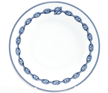 Hermes Chaine D'ancre Dessert Plate 22cm blue porcelain 8.9" M03