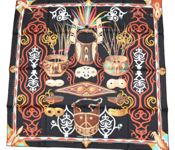 Hermes Scarf Le Regard de l'Arctique 90 cm silk black Carre Arctic 35"