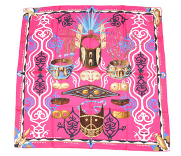 Hermes Scarf Le Regard de l'Arctique 90 cm silk pink Carre Arctic 35"