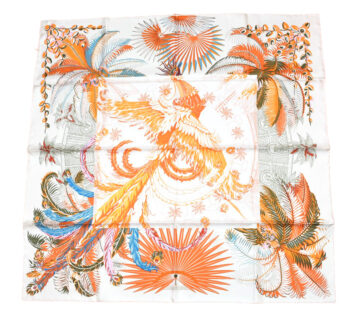 Hermes Scarf Mythiques Phoenix Coloriage 90 cm silk orange Carre mythology 35"