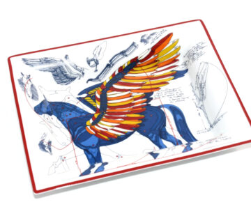 Hermes Le Pegase d’Hermes Change tray blue porcelain Ashtray Pegasus horse 04
