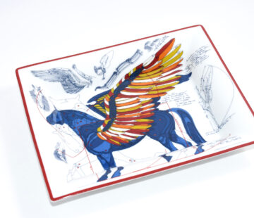 Hermes Le Pegase d’Hermes Change tray blue porcelain Ashtray Pegasus horse plate m41